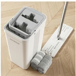 JOYMOOP Mop & Bucket & Wringer Long Handle Hardwood Floor Mop 4 Microfiber Cloth